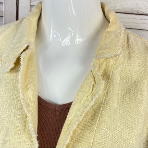 J. Crew Academy Washed Linen Blazer Jacket Yellow Medium - Picture 5 of 13